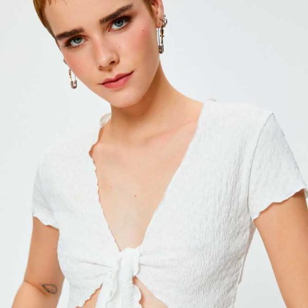 Tricou pentru femei Koton 4SAL10233IK 100% poliester/ White photo 2