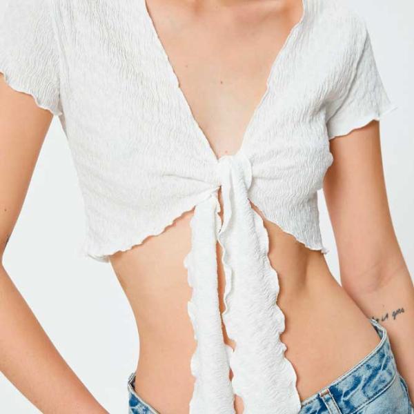 Tricou pentru femei Koton 4SAL10233IK 100% poliester/ White photo 5