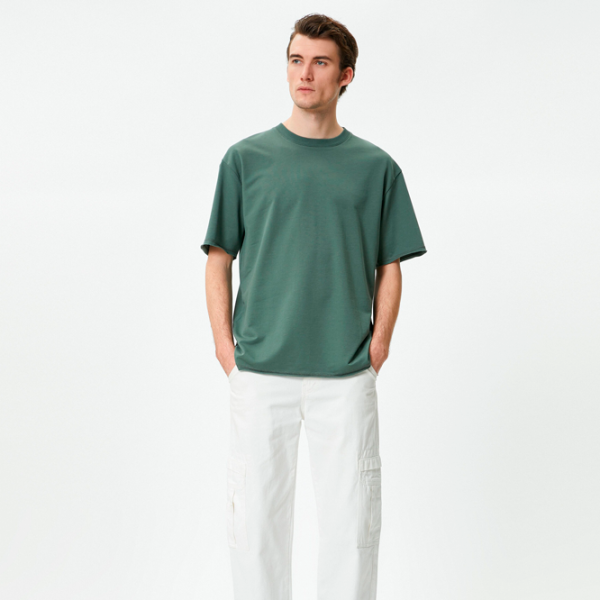 Tricou pentru bărbați Koton 4SAM10270HK 100% bumbac/ Green photo 3