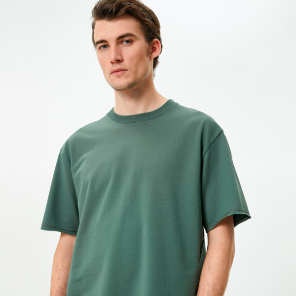 Tricou pentru bărbați Koton 4SAM10270HK 100% bumbac/ Green photo 4