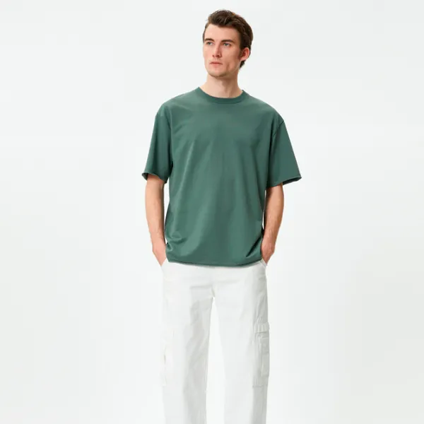 Tricou pentru bărbați Koton 4SAM10270HK 100% bumbac/ Green photo 3