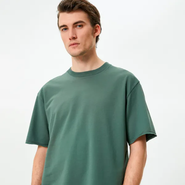 Tricou pentru bărbați Koton 4SAM10270HK 100% bumbac/ Green photo 4