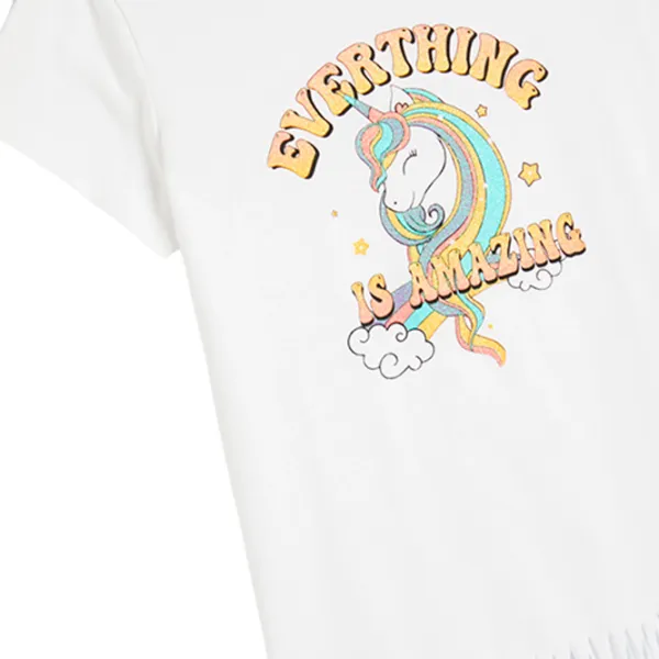 Футболка для девочек Koton 4SKG10046AK 134 - 140 см / Белый photo 3