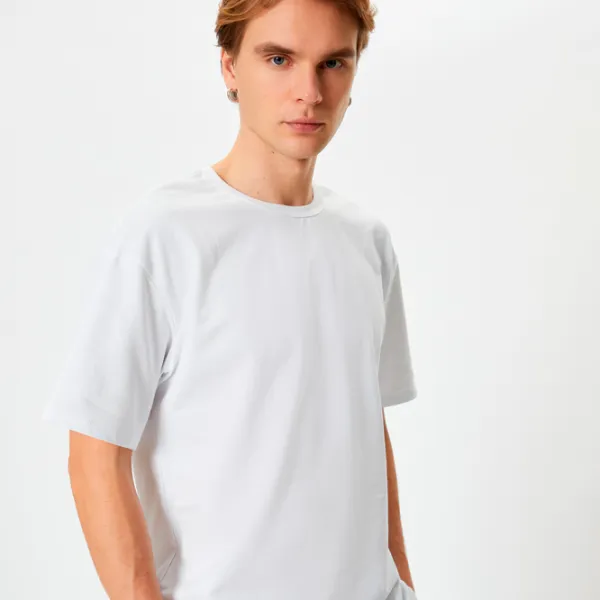 Tricou pentru bărbați Koton 4SAM10069HK 100% bumbac/ White photo 4