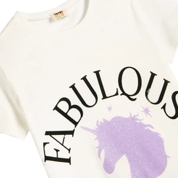 Футболка для девочек Koton 4SKG10372AK 122 - 128 см / Бежевый photo 3