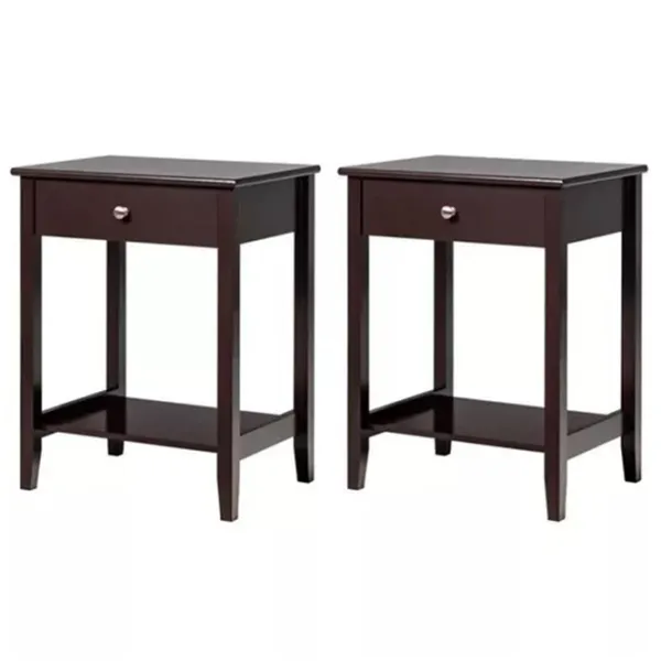 Тумбочки Costway HW65744BN-2 62см x 47см x 36см/ МДФ/ Brown photo 3 Тумбочки Costway HW65744BN-2 62см x 47см x 36см/ МДФ/ Brown photo 3
