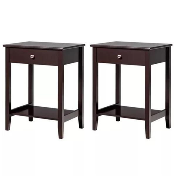 Тумбочки Costway HW65744BN-2 62см x 47см x 36см/ МДФ/ Brown photo 3 Тумбочки Costway HW65744BN-2 62см x 47см x 36см/ МДФ/ Brown photo 3
