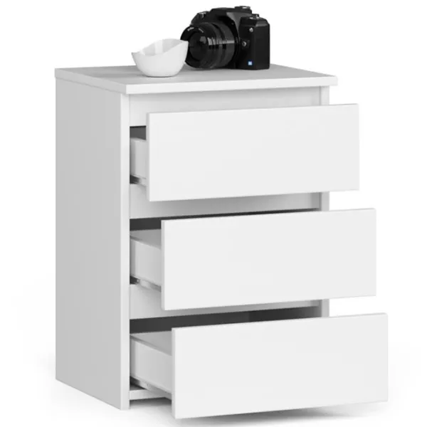 Noptiere Akord CL3 40 57 x 40 x 35/ PAL melaminat/ White photo 2