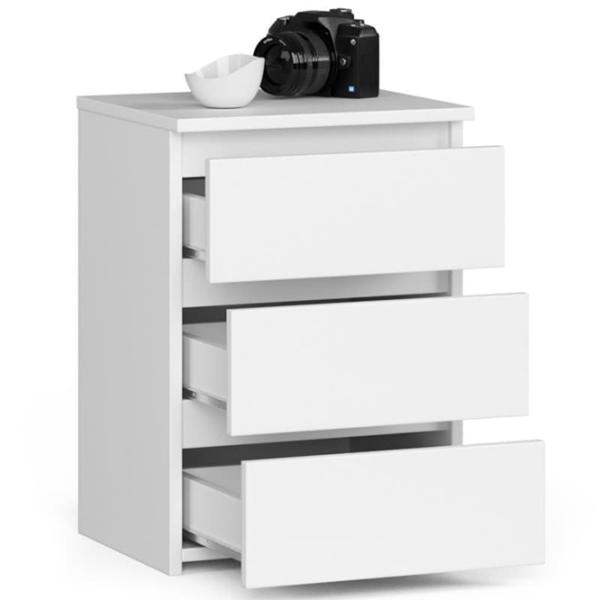 Noptiere Akord CL3 40 57 x 40 x 35/ PAL melaminat/ White photo 2