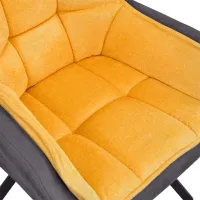 Scaun de bucătărie DecoPrim Linen Stofă, ECO piele/ Yellow Gray photo 4