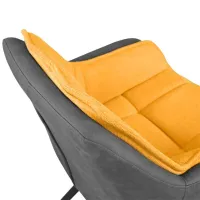 Scaun de bucătărie DecoPrim Linen Stofă, ECO piele/ Yellow Gray photo 5