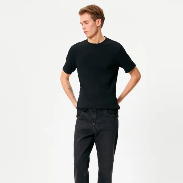 Tricou pentru bărbați Koton 4SAM10272HK 96% Bumbac/ Black photo 3