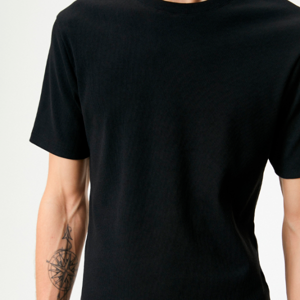 Tricou pentru bărbați Koton 4SAM10272HK 96% Bumbac/ Black photo 5