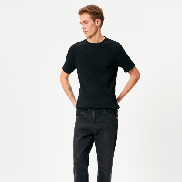 Tricou pentru bărbați Koton 4SAM10272HK 96% Bumbac/ Black photo 3