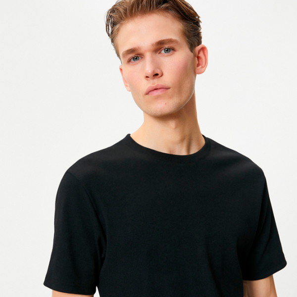 Tricou pentru bărbați Koton 4SAM10272HK 96% Bumbac/ Black photo 4