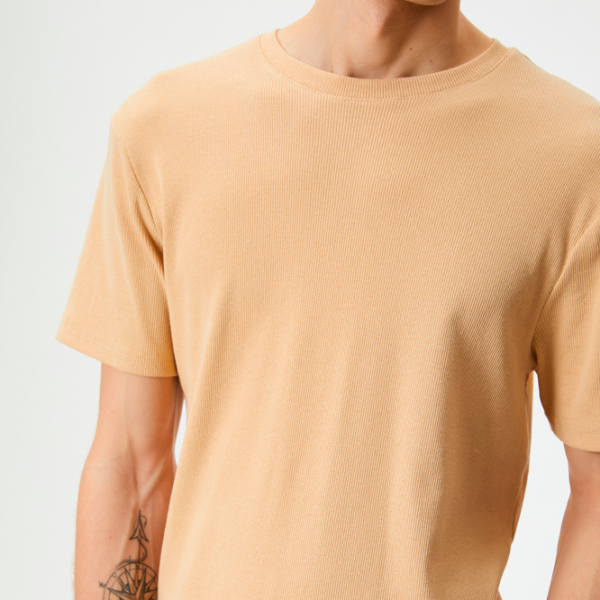 Tricou pentru bărbați Koton 4SAM10272HK 96% Bumbac/ Beige photo 5