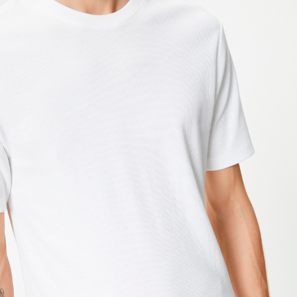 Tricou pentru bărbați Koton 4SAM10272HK 96% Bumbac/ White photo 5