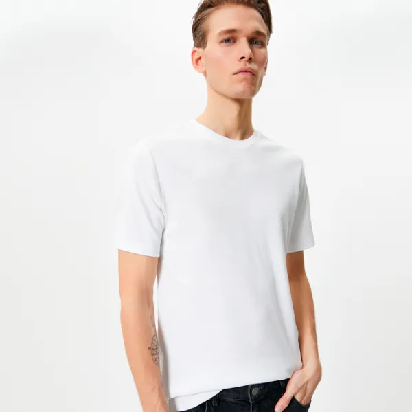 Tricou pentru bărbați Koton 4SAM10272HK 96% Bumbac/ White photo 4