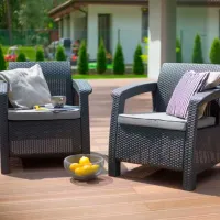 Set mobilă terasă Keter Corfu II Duo Plastic/ Plastic/ Graphite photo 4