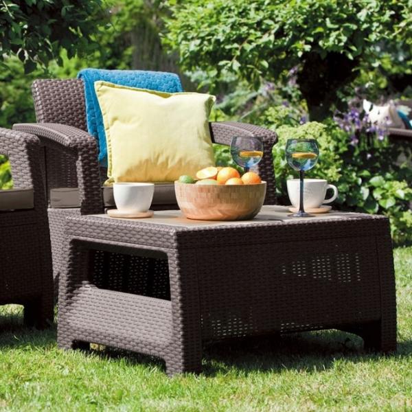 Set mobilă terasă Keter Corfu II Plastic/ Plastic/ Plastic/ Brown photo 4