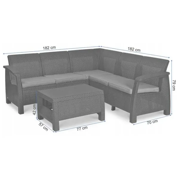 Set mobilă terasă Keter Corfu Relax Plastic/ Plastic/ Cappucino photo 4
