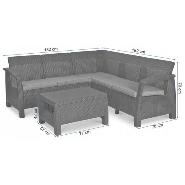 Set mobilă terasă Keter Corfu Relax Plastic/ Plastic/ Cappucino photo 4