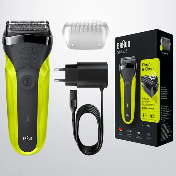 Бритва электрическая Braun 300S Зеленый Черный  photo 2