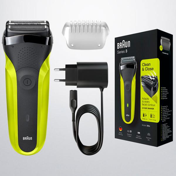 Бритва электрическая Braun 300S Зеленый Черный  photo 2