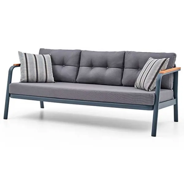 Set mobilă terasă Dogtas Garden LOUNGE Aluminiu/ Lemn/ Stofă/ Gray photo 5