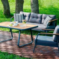 Набор мебели для террасы Dogtas Garden LOUNGE Алюминий/ Дерево/ Ткань/ Серый photo 7