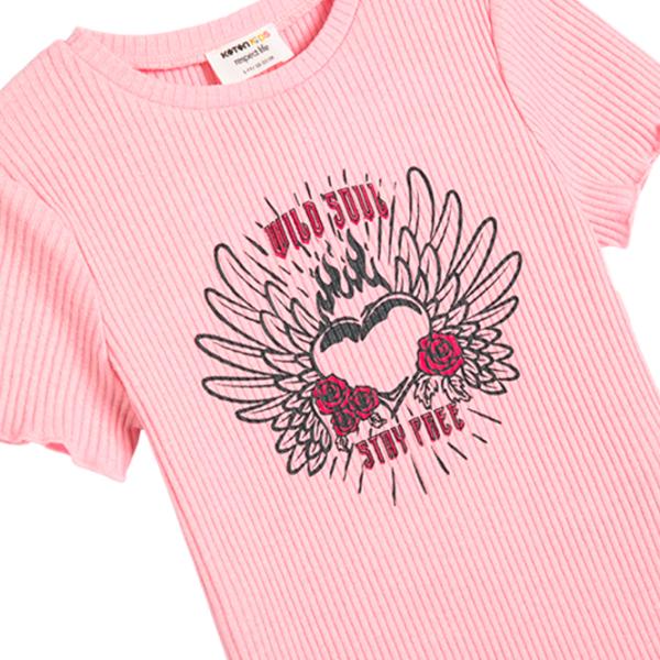 Tricou pentru fete Koton 4SKG10415AK 110 - 116 cm / Pink photo 3