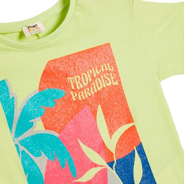 Tricou pentru fete Koton 4SKG10262AK 146 - 152 cm / Green photo 3 Tricou pentru fete Koton 4SKG10262AK 146 - 152 cm / Green photo 3