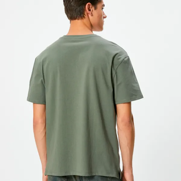 Tricou pentru bărbați Koton 4SAM10741HK 100% bumbac/ Antracit photo 2