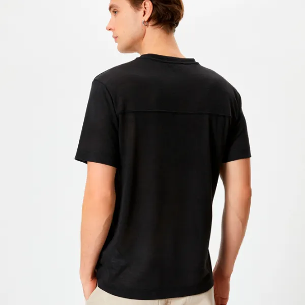 Tricou pentru bărbați Koton 4SAM10273HK 100% poliester/ Black photo 2 Tricou pentru bărbați Koton 4SAM10273HK 100% poliester/ Black photo 2
