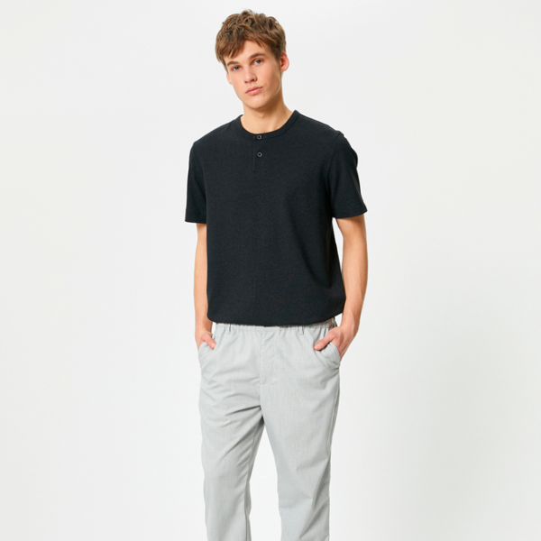 Tricou pentru bărbați Koton 4SAM10262HK 32% bumbac/ Antracit photo 3