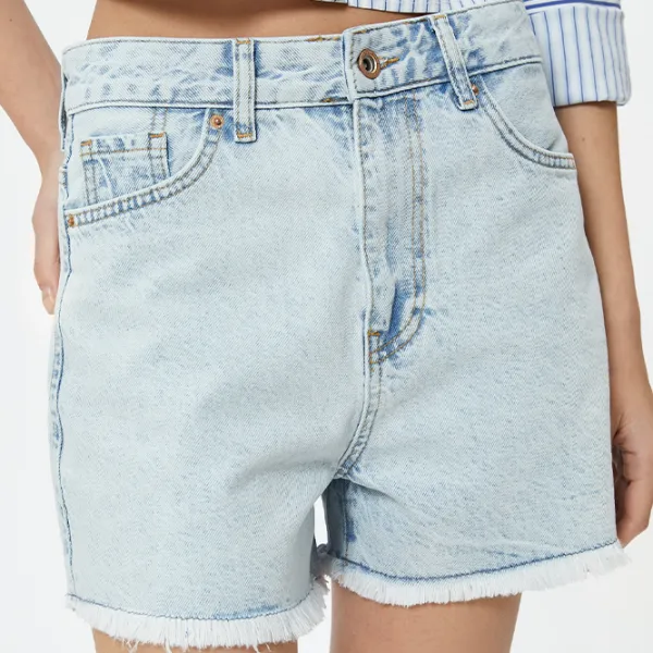 Pantaloni scurți pentru femei Koton 4SAL40017MD 40/ Light Blue photo 2