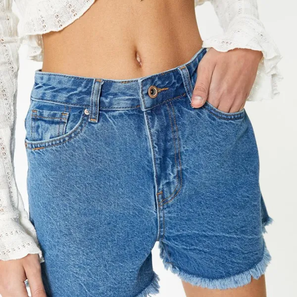 Pantaloni scurți pentru femei Koton 4SAL40017MD 36/ Light Indigo photo 3