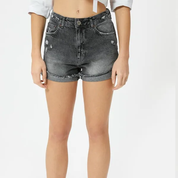 Pantaloni scurți pentru femei Koton 4SAL40018MD 38/ Black photo 5 Pantaloni scurți pentru femei Koton 4SAL40018MD 38/ Black photo 5
