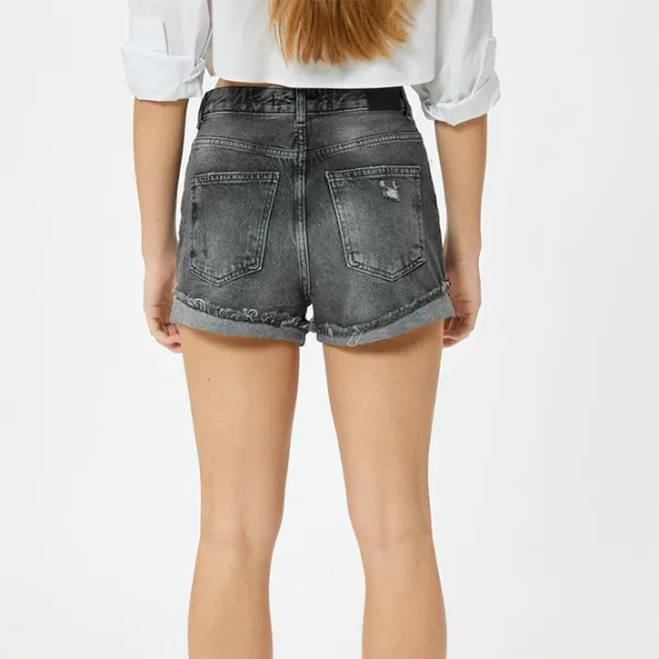 Pantaloni scurți pentru femei Koton 4SAL40018MD 38/ Black photo 8 Pantaloni scurți pentru femei Koton 4SAL40018MD 38/ Black photo 8