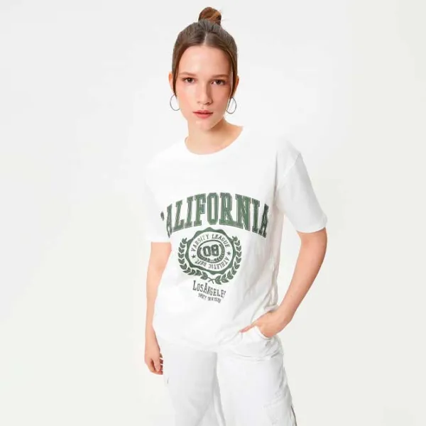 Tricou pentru femei Koton 4SAL10648IK 100% bumbac/ White photo 2