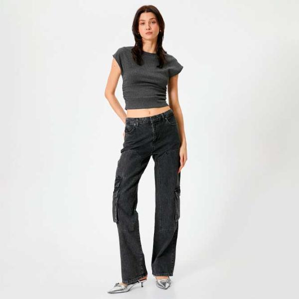 Футболка для женщин Koton 4SAK50506EK 100% хлопок/ Антрацит photo 3