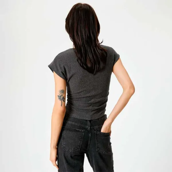 Tricou pentru femei Koton 4SAK50506EK 100% bumbac/ Anthracite photo 4