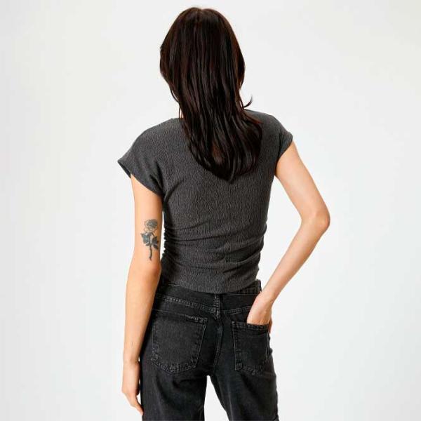 Tricou pentru femei Koton 4SAK50506EK 100% bumbac/ Anthracite photo 4