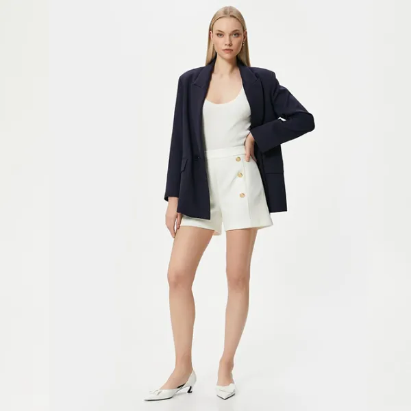 Pantaloni scurți pentru femei Koton 4SAK40008UW 42/ White photo 6 Pantaloni scurți pentru femei Koton 4SAK40008UW 42/ White photo 6