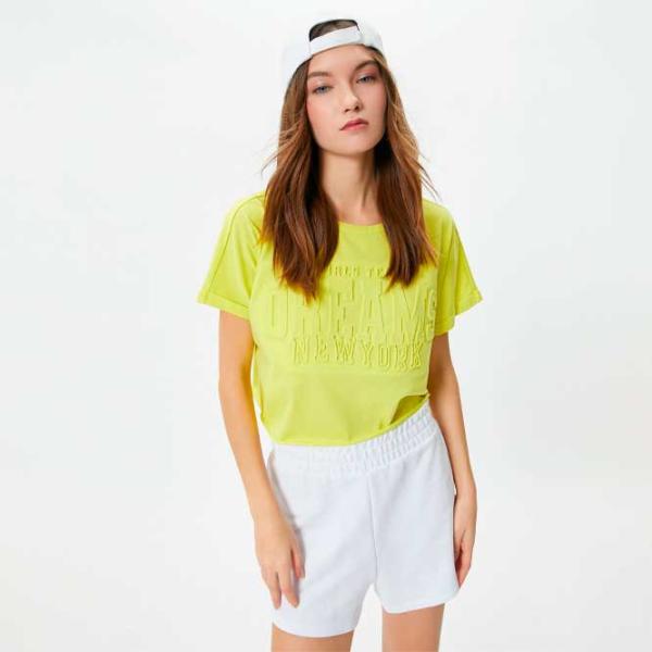 Tricou pentru femei Koton 4SAL10031IK 100% bumbac/ Yellow photo 2