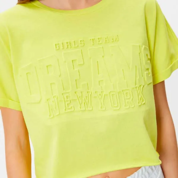 Tricou pentru femei Koton 4SAL10031IK 100% bumbac/ Yellow photo 5 Tricou pentru femei Koton 4SAL10031IK 100% bumbac/ Yellow photo 5