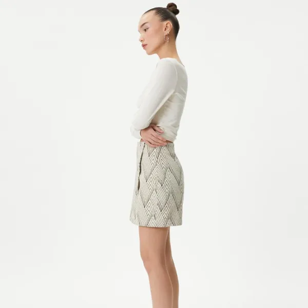 Pantaloni scurți pentru femei Koton 4SAL40007IW 36/ Ecru photo 7