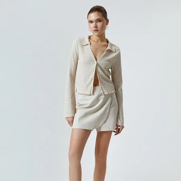 Pantaloni scurți pentru femei Koton 4SAL40004IW 34/ Cream photo 8 Pantaloni scurți pentru femei Koton 4SAL40004IW 34/ Cream photo 8