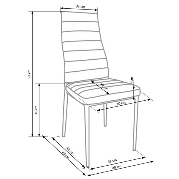 Кухонный стул Halmar K70 Искусственная кожа/ Белый Белый photo 5