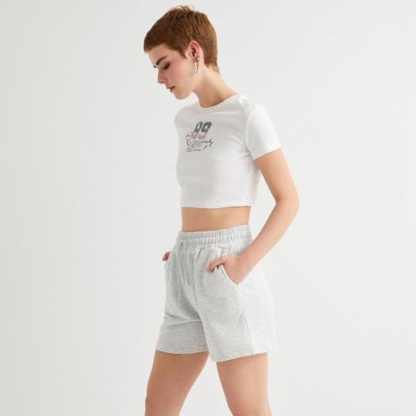 Pantaloni scurți pentru femei Koton 4SAL40005IK S/ Light Grey photo 4 Pantaloni scurți pentru femei Koton 4SAL40005IK S/ Light Grey photo 4